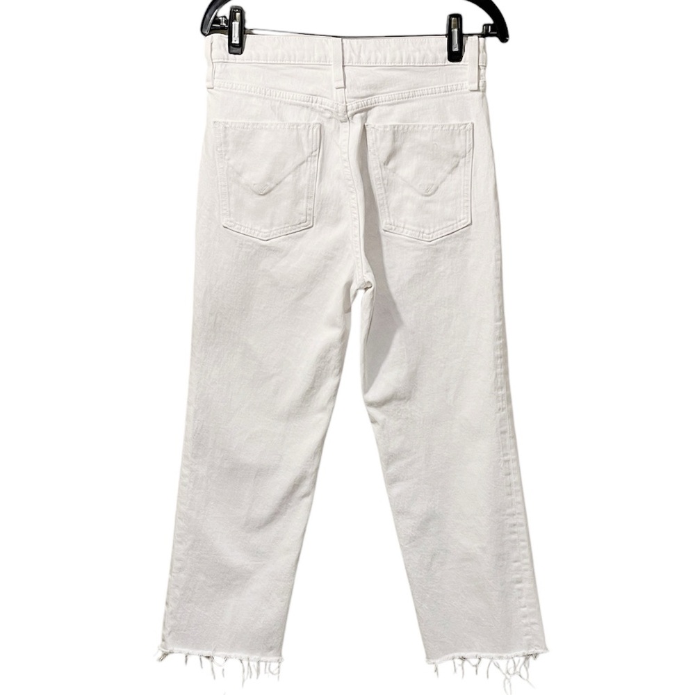 Hudson Remi High-Rise Straight Crop Jean White Raw Hem Size 28 - Picture 4 of 10